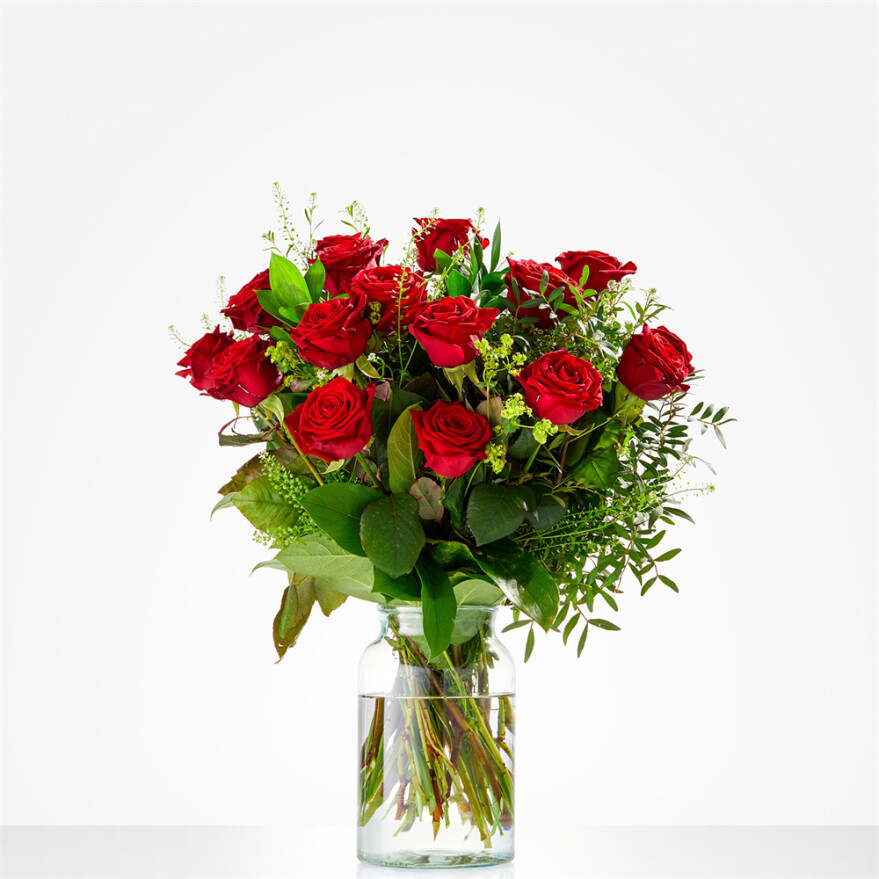 Lieflijk rode roos - Gefeliciteerd bloemen